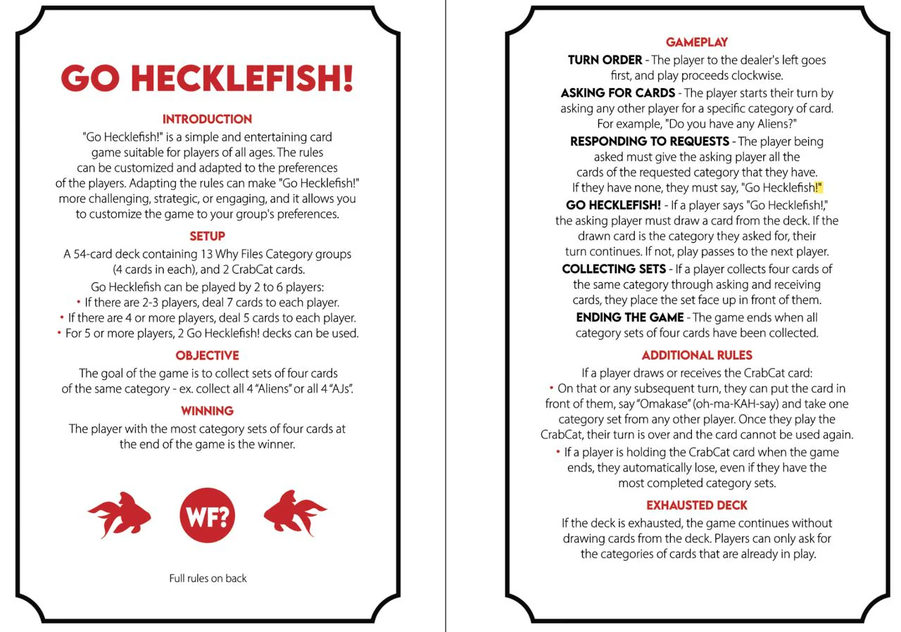 TWF Go Hecklefish Card Game - Image 3